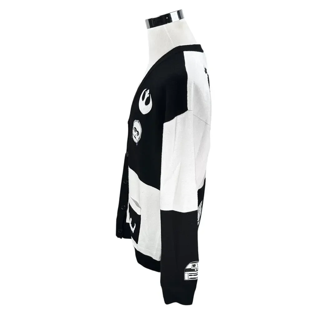 Her Universe Star Wars Rebel Empire Icon Cardigan Women's Large Black White Knit - Picture 4 of 10